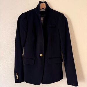 J. Crew Navy Women's Single-Button Blazer with Gold Buttons